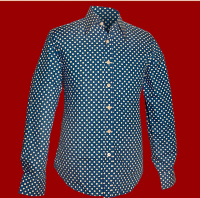 Hemd 661 Polka dot blue CHENASKI